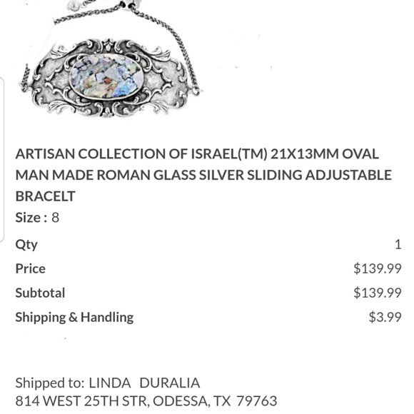 GREAT BUY💥ROMAN GLASS 4-PC. SUITE,  925 SS EUC J#41 - Picture 13 of 13